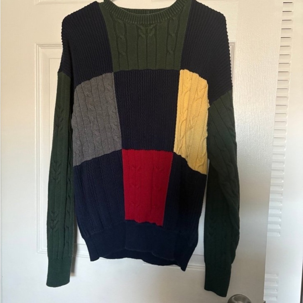 Nautica Multicolor Patchwork Crewneck Sweater